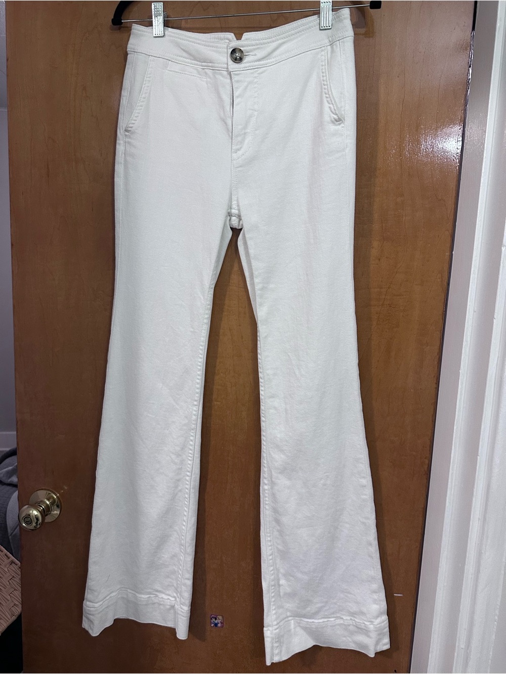 Pilcro and the Letterpress White mid rise Bootcut/wide leg Jeans